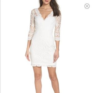 NWT Lulus white crochet lace sheath dress